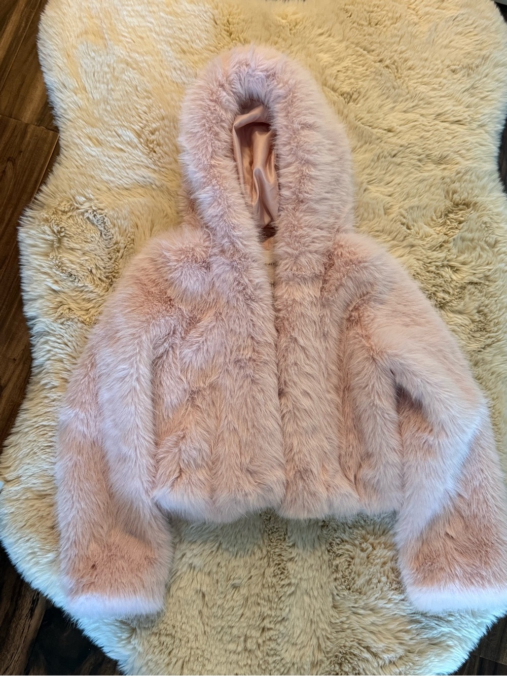 Avec Les Filles Plush Faux Fur Hooded Jacket - Light Pink